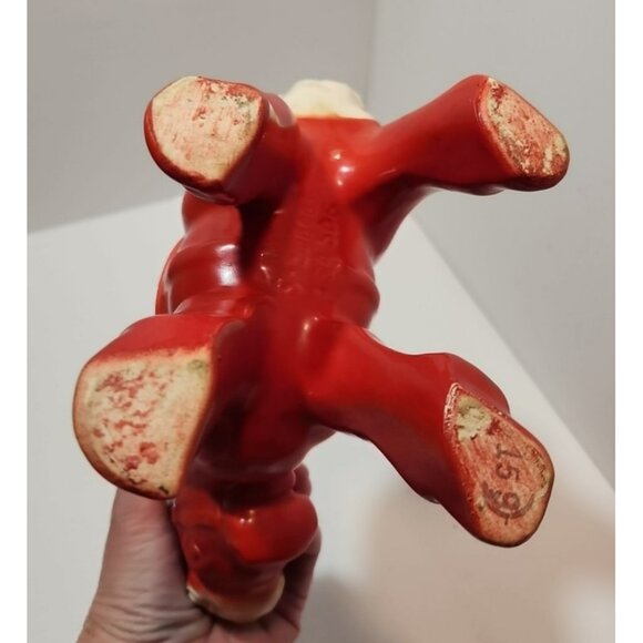 Vintage Shawnee Pottery Red Pony w/Curly Mane/Tail Planter 8" Tall by 9.5" Long - Picture 10 of 14